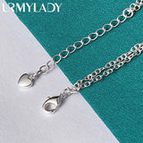 925 Silver Heart Zircon Bracelet Women Wedding Charm Jewelry