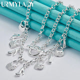 925 Silver High Heels Bag Pendant Necklace for Women Wedding Gift