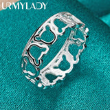 Sterling Silver Hollow Bears Ring For Women Wedding