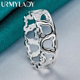 Sterling Silver Hollow Bears Ring For Women Wedding