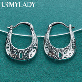 925 Silver Flower Earrings Wedding Charm Jewelry