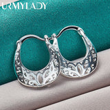 925 Silver Flower Earrings Wedding Charm Jewelry