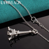 925 Silver Iron Tower Pendant Necklace For Women