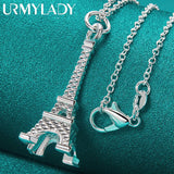 925 Silver Iron Tower Pendant Necklace For Women