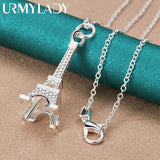 925 Silver Iron Tower Pendant Necklace For Women