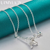 925 Silver Iron Tower Pendant Necklace For Women
