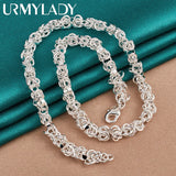 925 Silver Keel 18" Necklace Women Wedding Party Charm Jewelry