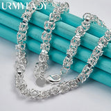 925 Silver Keel 18" Necklace Women Wedding Party Charm Jewelry