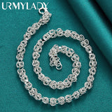 925 Silver Keel 18" Necklace Women Wedding Party Charm Jewelry