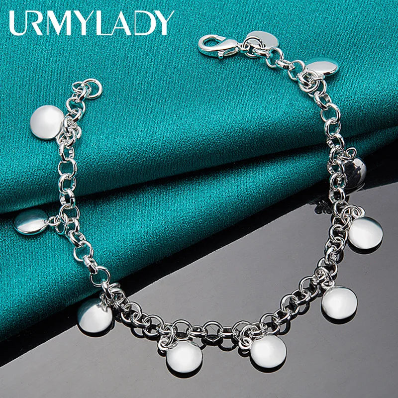 925 Silver Lentils Pendant Bracelet Women Wedding Party Jewelry