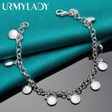 925 Silver Lentils Pendant Bracelet Women Wedding Party Jewelry