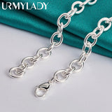 925 Silver Lock Pendant Necklace 18" for Women