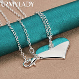 925 Silver Love Heart Pendant Necklace For Women Wedding Party Jewelry