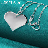 925 Silver Love Heart Pendant Necklace For Women Wedding Party Jewelry