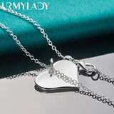 925 Silver Love Heart Pendant Necklace For Women Wedding Party Jewelry