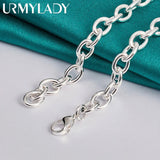 925 Silver Love Heart Pendant Necklace 18-Inch for Women