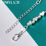 925 Sterling Silver Love Heart Bracelet For Women Wedding Gift