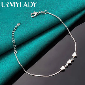 925 Sterling Silver Love Heart Bracelet For Women Wedding Gift