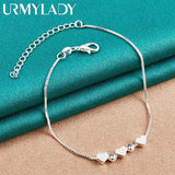 925 Sterling Silver Love Heart Bracelet For Women Wedding Gift
