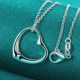 925 Silver Love Heart Jewelry Set for Women Wedding Party Charm Gift