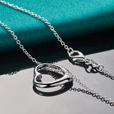 925 Silver Love Heart Jewelry Set for Women Wedding Party Charm Gift