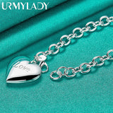 925 Silver Heart Photo Frame Bracelet for Women Wedding Gift