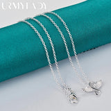 925 Silver Angel Wings Pendant Necklace Chain Wedding Jewelry