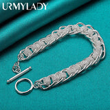 925 Silver Circle Chain Bracelet Wedding Party Jewelry