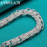 925 Silver Circle Chain Bracelet Wedding Party Jewelry