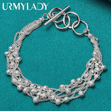 925 Silver Grape Chain Bracelet For Women Wedding Party Jewelry