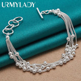 925 Silver Grape Chain Bracelet For Women Wedding Party Jewelry