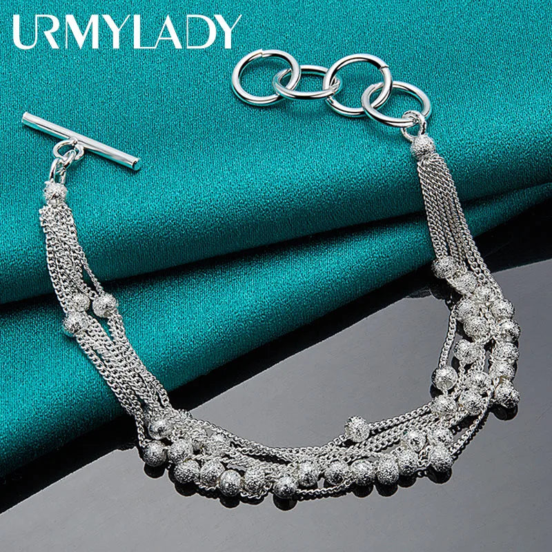 925 Silver Grape Chain Bracelet For Women Wedding Party Jewelry