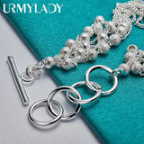 925 Silver Grape Chain Bracelet For Women Wedding Party Jewelry