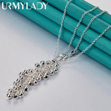 925 Silver Grape Beads Necklace 16-30 Inch