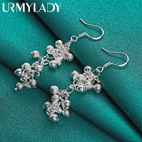 925 Silver Grape Beads Earrings for Women Wedding Party