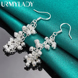 925 Silver Grape Beads Earrings for Women Wedding Party
