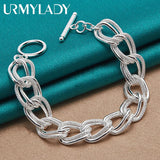 925 Silver Matte Round Bracelet Wedding Jewelry