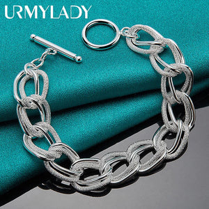 925 Silver Matte Round Bracelet Wedding Jewelry
