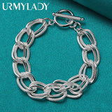 925 Silver Matte Round Bracelet Wedding Jewelry