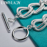 925 Silver Matte Round Bracelet Wedding Jewelry