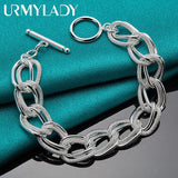 925 Silver Matte Round Bracelet Wedding Jewelry