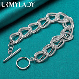 925 Silver Matte Round Bracelet Wedding Jewelry
