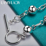 925 Silver Multi-Circle Ball Bead Chain Bracelet Wedding Party