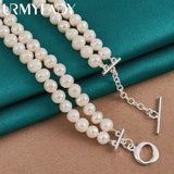 925 Silver Freshwater Pearl Necklace Wedding Party Charm