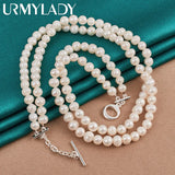 925 Silver Freshwater Pearl Necklace Wedding Party Charm
