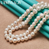 925 Silver Freshwater Pearl Necklace Wedding Party Charm
