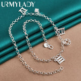 925 Silver Roman Numeral Chain Necklace Wedding Jewelry