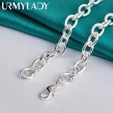 925 Sterling Silver Round Pendant Necklace 18 Inch