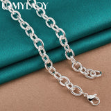 925 Sterling Silver Round Pendant Necklace 18 Inch