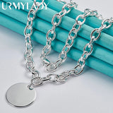 925 Silver Round Pendant Necklace for Women
